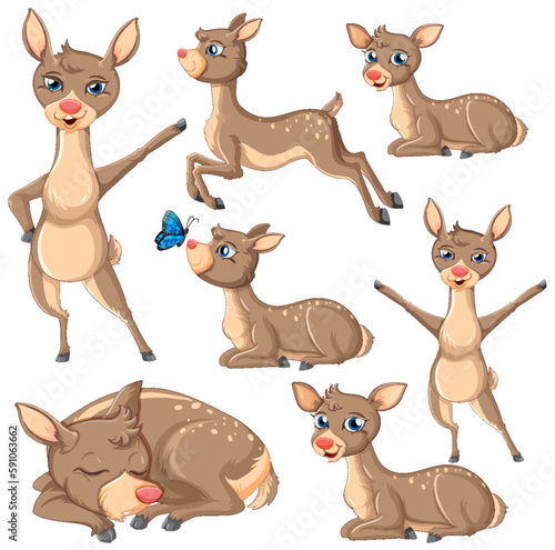 Collection of Cartoon Deer Characters