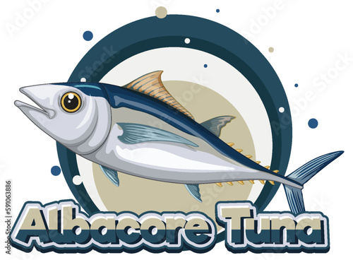 Albacore tuna logo with carton character