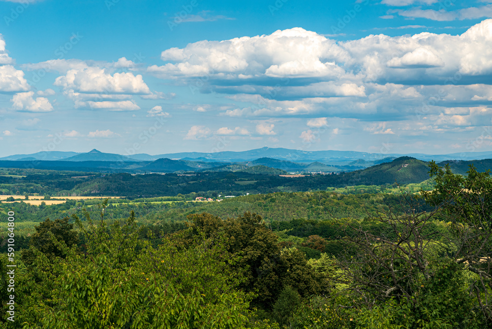 Beautiful view from Nedvezi hill near Duba town in Czech republic