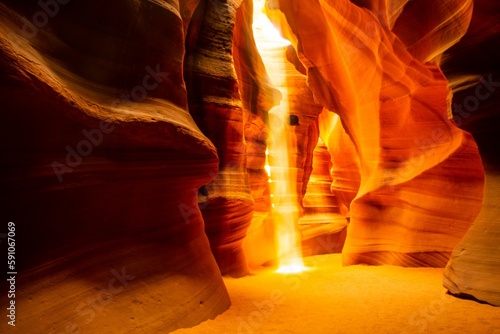 Famous rock formation inside the Antelope Canyon cave in Lechee, Arizona, USA