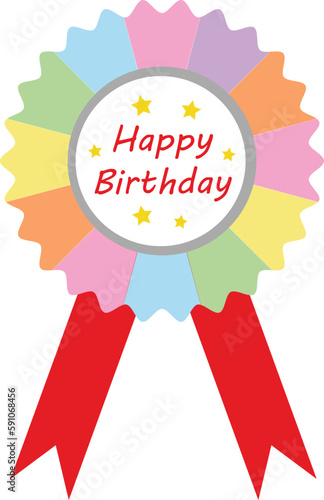 Canvas Print happy birthday badge vector