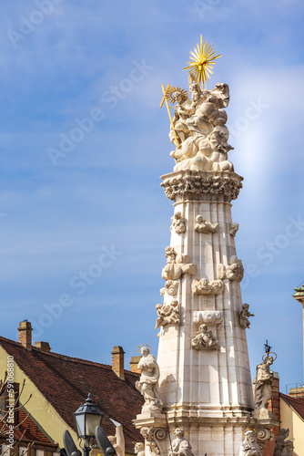 Holy Trinity Column or plague column in Budapest, Hungary photo