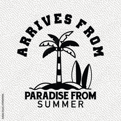 Summer hand drawing Holiday party camp, Summer background Vector, Summer Beach T-shirt design