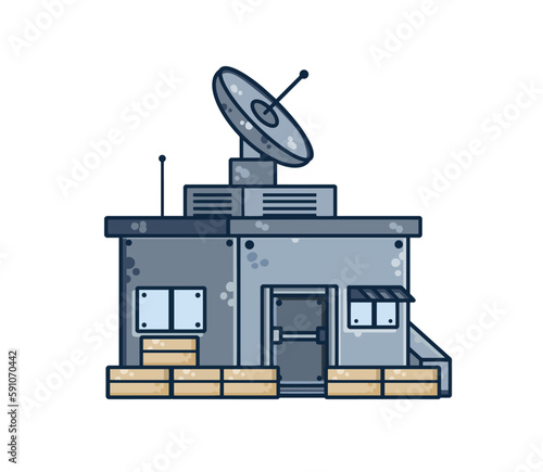 Military base. Army post. Protective building. Modern military camp.