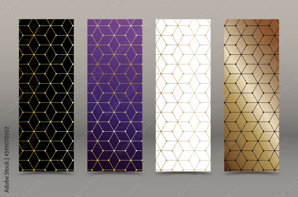 A set of geometric designs for covers, banners, posters and creative ideas. Vector layout template for elite and premium design. Collection for creative ideas