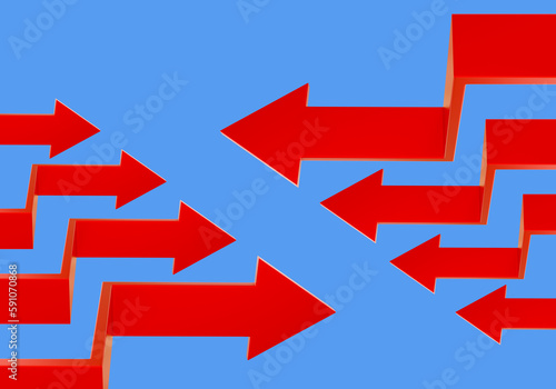 Red pointers. Three-dimensi...