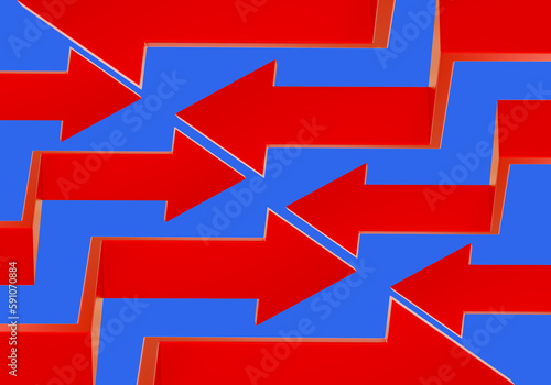 Arrow background. Red point...