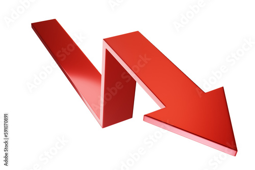 Red arrow. Zigzag pointer. ...