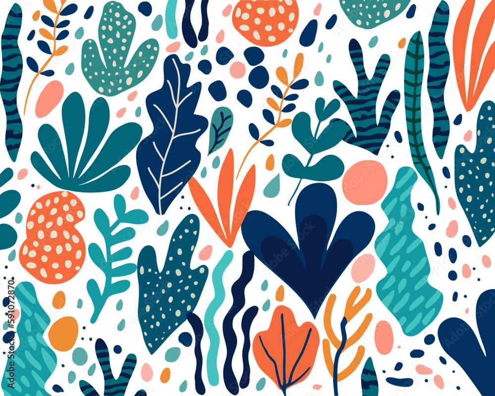 Hand drawn abstract organic shapes background concept Hand drawn abstract organic shapes background concept