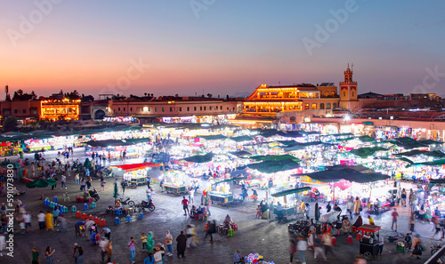  The Jema el Fna square in Marrakesh, Morocco