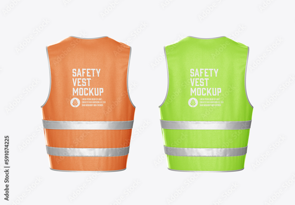 Safety Vest Mockup Stock Template Adobe Stock