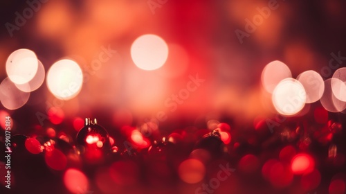 Christmas and Happy New Year Background red, Generative ai