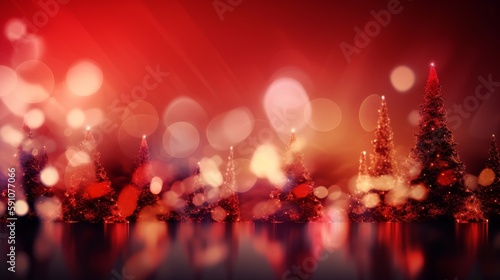 Christmas and Happy New Year Background red, Generative ai