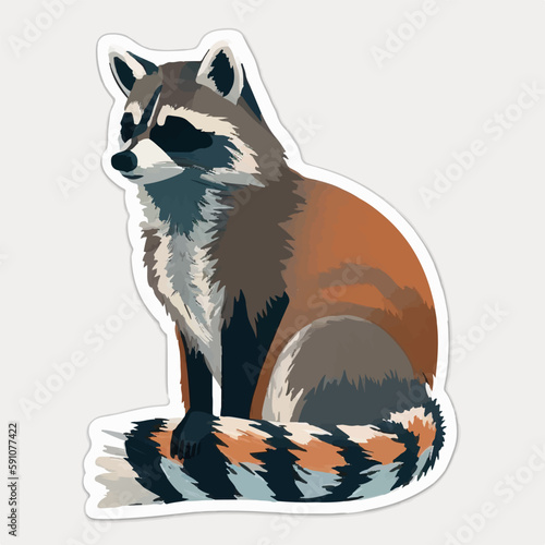 Realistic raccoon in a full-color illustration with detailed fur