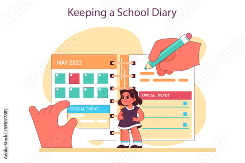 Schoolchild schedule and duties. Everyday routine of a schoolgirl