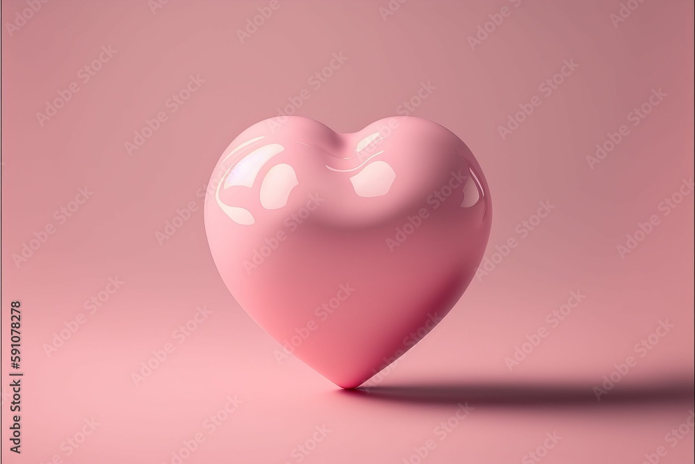 3D render of a beautiful pink heart-shaped balloon on a pink background 3D render of a beautiful pink heart-shaped balloon on a pink background