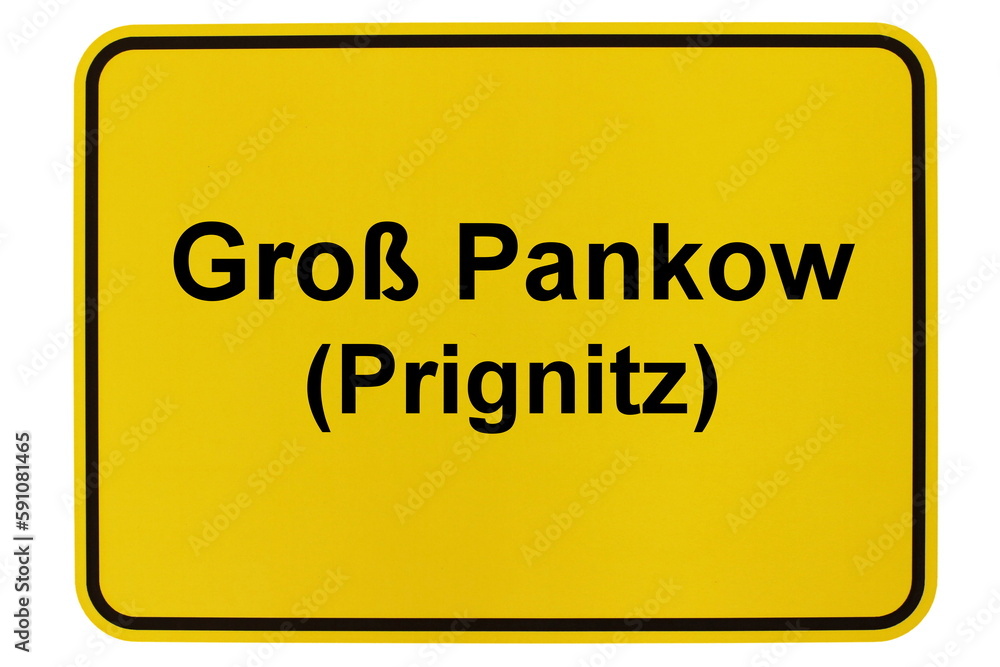 Illustration eines Ortsschildes der Gemeinde Groß Pankow (Prignitz) in Brandenburg