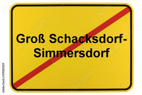 Illustration eines Ortsschildes der Gemeinde Groß Schacksdorf-Simmersdorf in Brandenburg photo