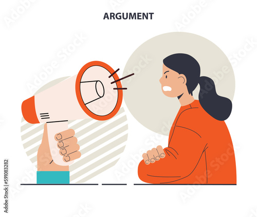Argument concept set. Controversy or disagreement conversation