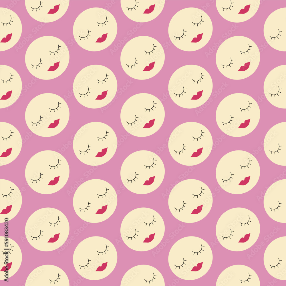 Feminine look, abstract personage, mascot design, funny face, cute icon Feminine look, abstract personage, mascot design, funny face, cute icon