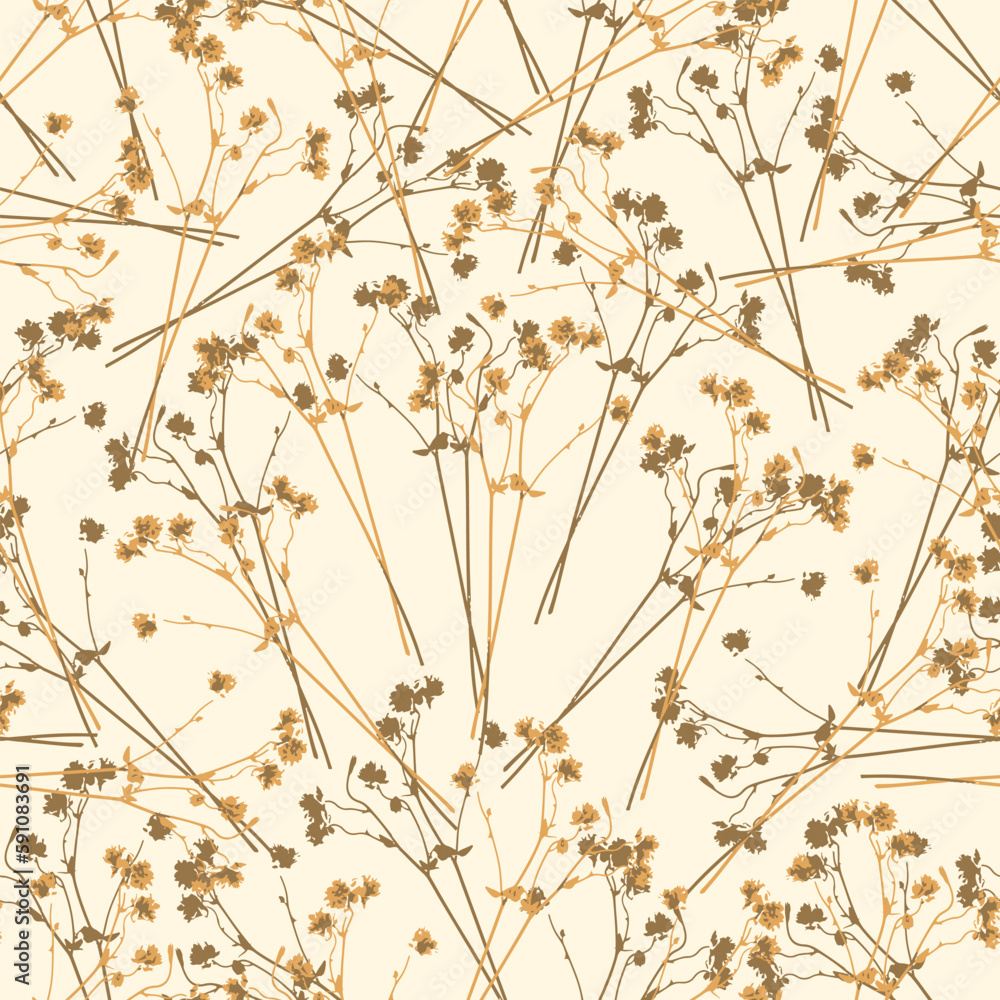 seamless abstact autumn flower tree pattern background for fashion fabric