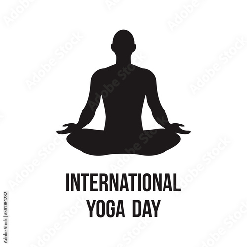 illustration of woman doing asana for International Yoga Day on 21st June vector design
