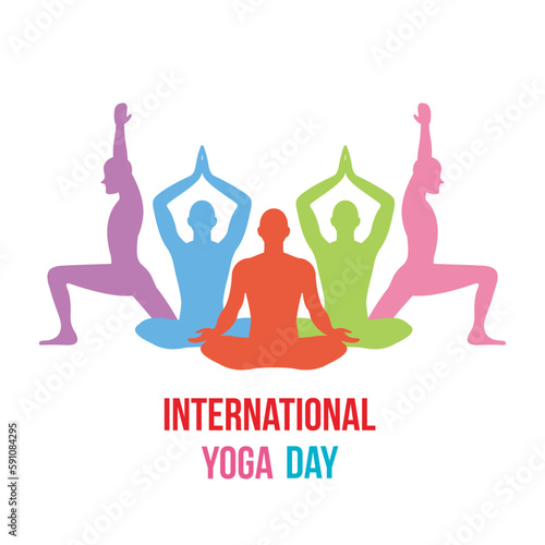 International Yoga day 21 june web banner concept vector illustration