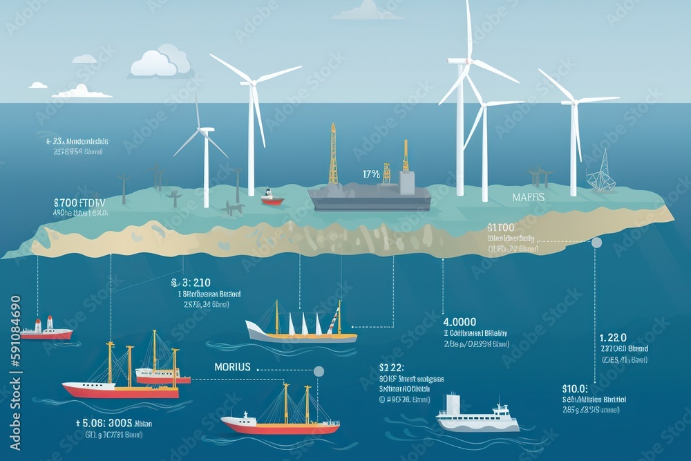Fototapeta premium renewable energy more reliable, make offshore tidal energy more economically , generative artificial intelligence