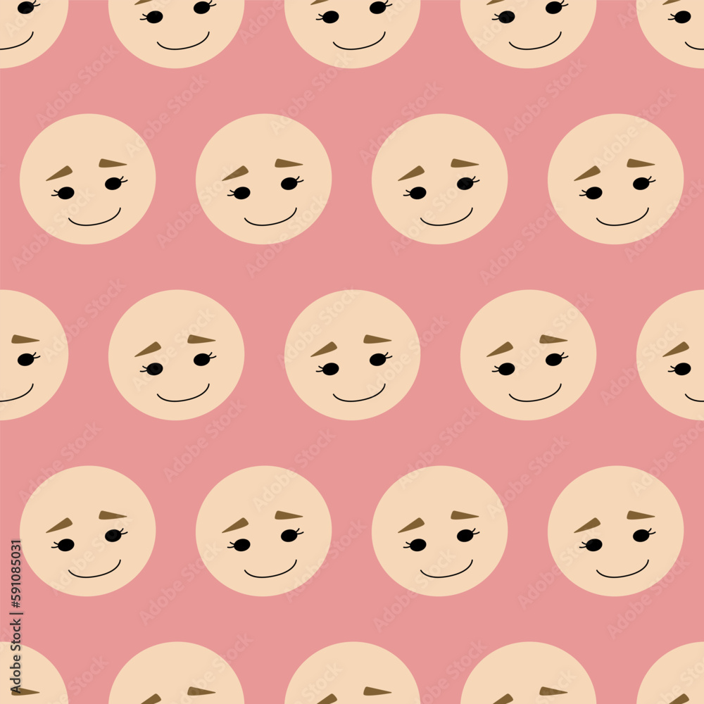 Feminine look, abstract personage, mascot design, funny face, cute icon Feminine look, abstract personage, mascot design, funny face, cute icon