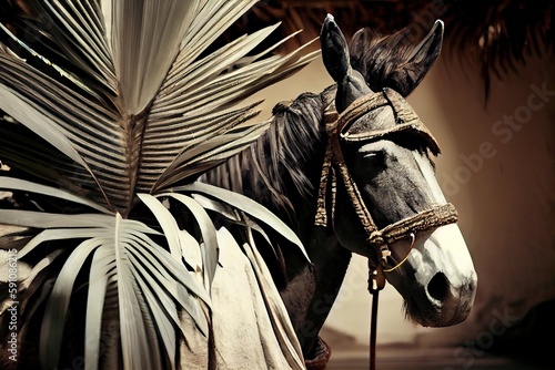 PalmSunday on the occasion of Jesus' entry into Jerusalem photo