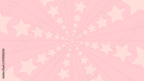 星が降る背景素材　かわいいピンク色の星の集中線　16：9