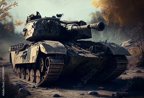 tank in the war of ukraine and russia. Generative AI