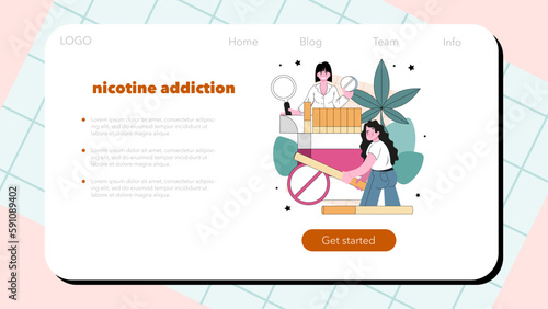 Narcologist web banner or landing page. Specialist provide help