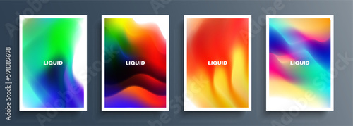 Bright liquid backgrounds. Vibrant color splashes. Vivid multicolored gradients for your creative graphic design. Vector illustration.