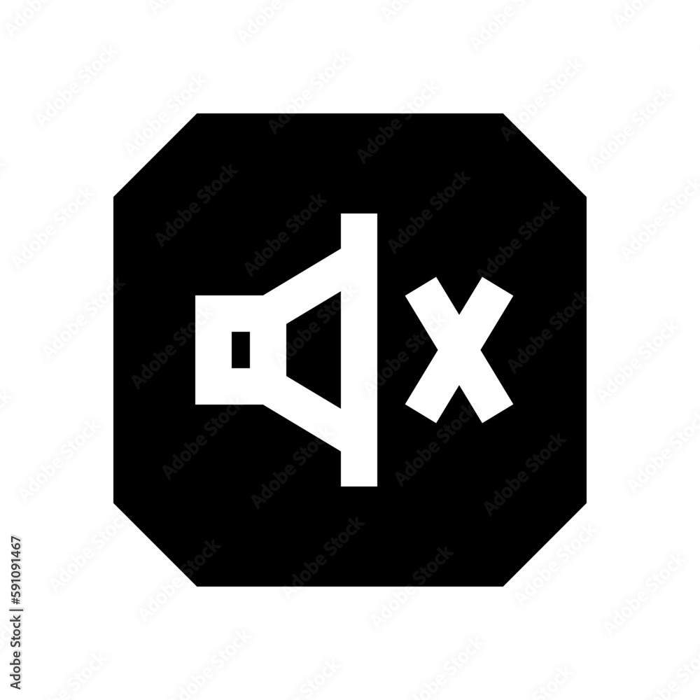 Obraz premium Mute glyph icon