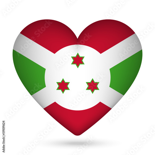Free Download Burundi flag in heart shape. Vector illustration. - GFXLoad
