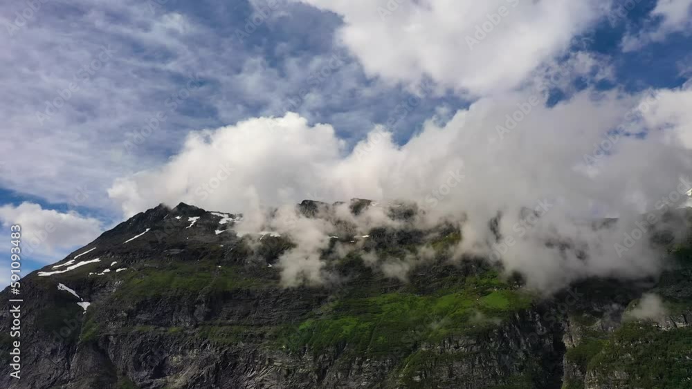 Mountain cloud top view landscape. Beautiful Nature Norway natural landscape Mountain cloud top view landscape. Beautiful Nature Norway natural landscape