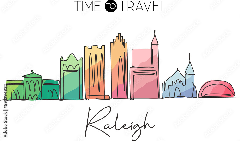 One single line drawing of Milwaukee city skyline, USA. Historical town landscape. Best holiday destination home wall decor poster print art. Trendy continuous line draw design vector illustration One single line drawing of Milwaukee city skyline, USA. Historical town landscape. Best holiday destination home wall decor poster print art. Trendy continuous line draw design vector illustration