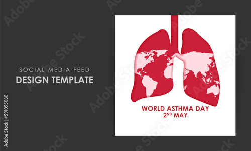 Vector illustration of World Asthma Day social media story feed mockup template