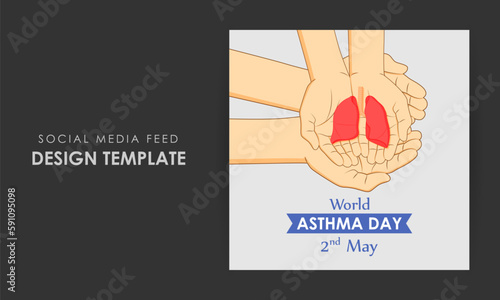 Vector illustration of World Asthma Day social media story feed mockup template