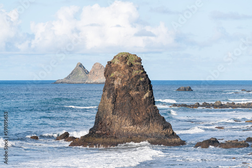Lava rock formations on the beach of Benijo, Tenerife