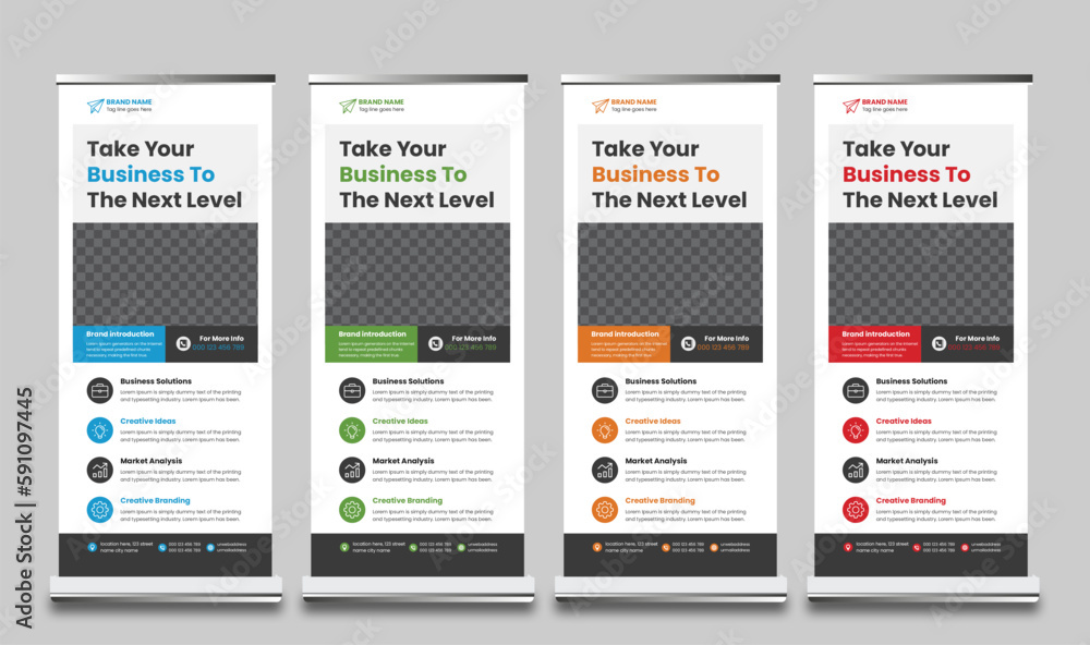 Editable Corporate business Roll-up banner/pop-up banner design template Editable Corporate business Roll-up banner/pop-up banner design template