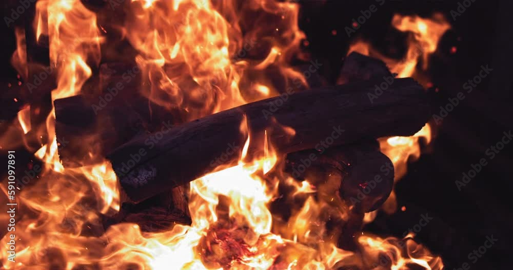Slow motion closeup of burning fire Slow motion closeup of burning fire