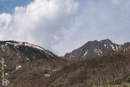山麓から眺める那須岳の全容