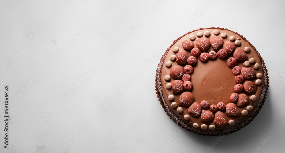 Sweet dessert cake from above Sweet dessert cake from above