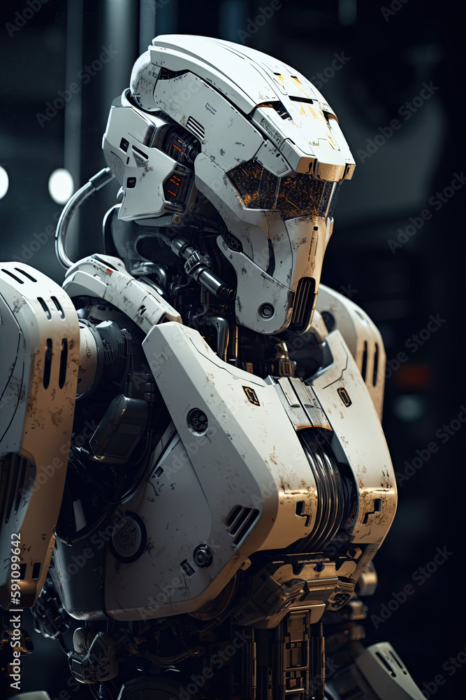Fototapeta premium Futuristic Robot - Generative AI illustration
