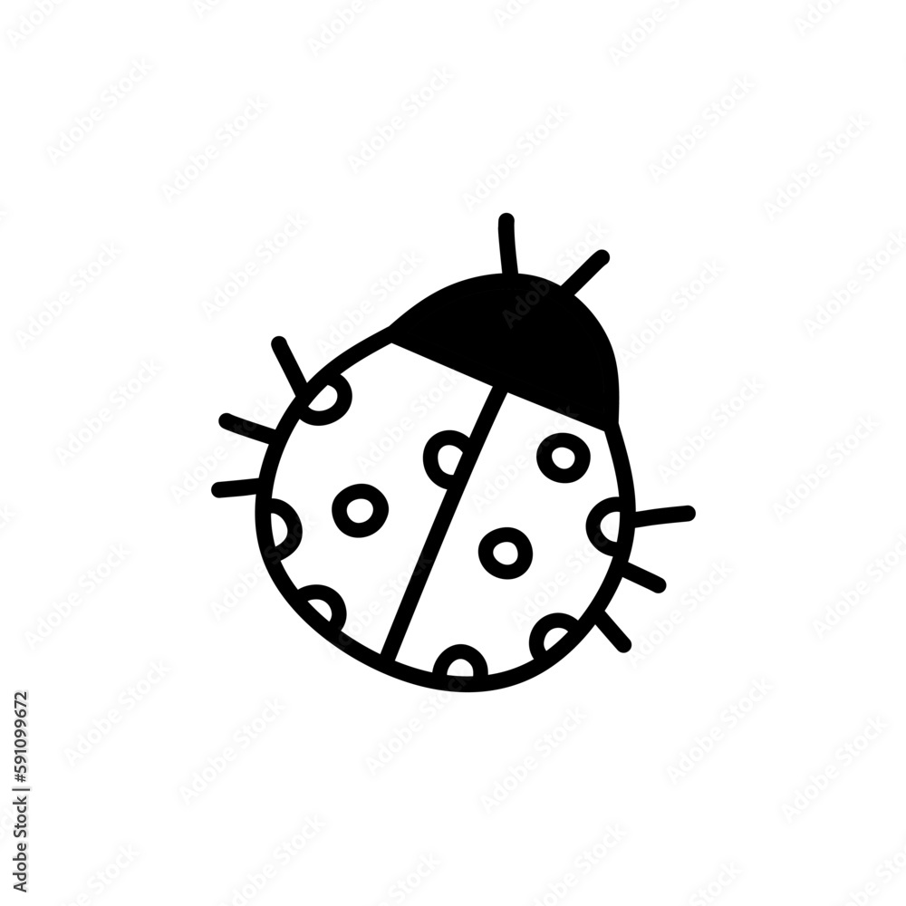 Cute ladybug isolated on white background. Vector hand-drawn illustration in doodle style. Perfect for spring designs cards, logo, decorations. Cute ladybug isolated on white background. Vector hand-drawn illustration in doodle style. Perfect for spring designs cards, logo, decorations.