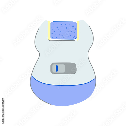 woman callus remover cartoon vector illustration