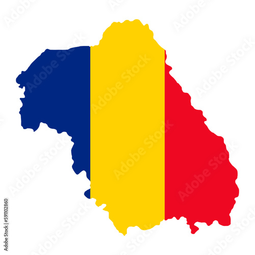 Nord Est development region map, region of Romania. Vector illustration.