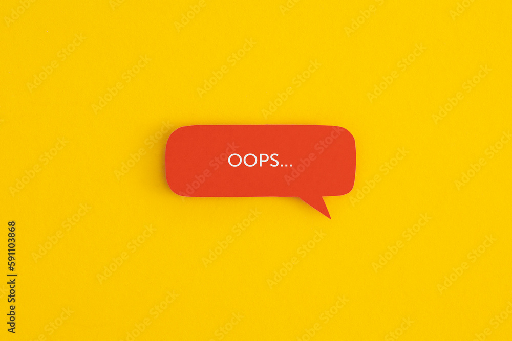 Paper speech bubble with the word